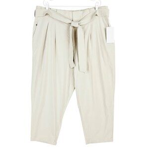 NWT Athleta Women's Tie‎ Waist Paperbag Beige Skyline Pant II Plus Size 22